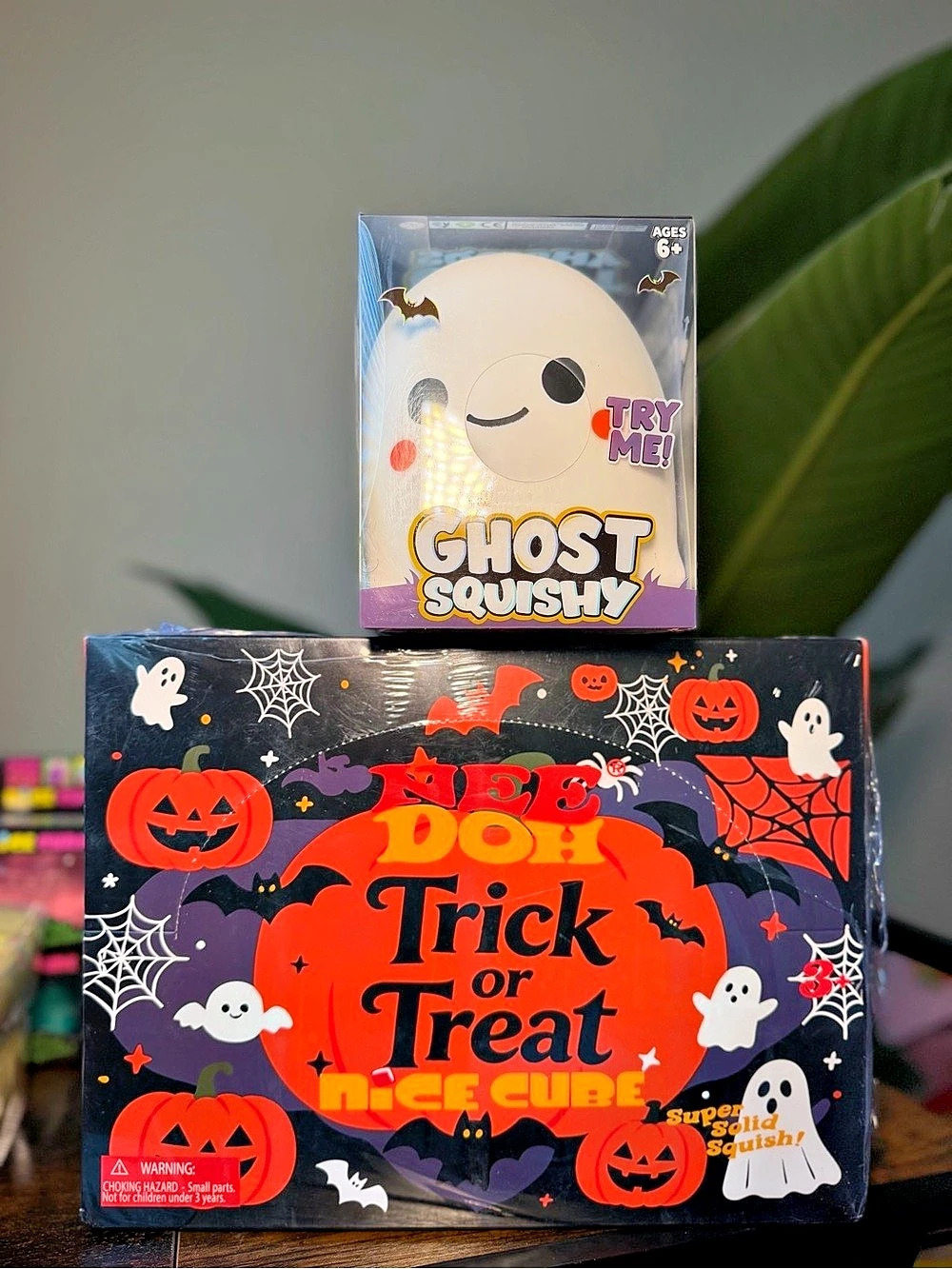 Schylling NeeDoh Trick or Treat Nice Cube Halloween Set with Ghost Squishy